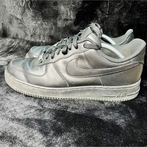 Nike Air Force 1 '07 CW2288-001 Mens 12 Shoes Core Black Leather Swoosh Sneakers